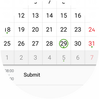 Calendar view with reminder to submit